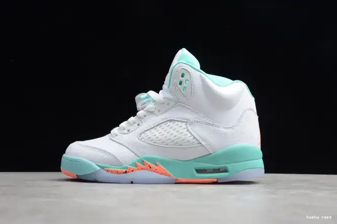 Rep Husky 440892-100 Aqua Jordan 5 Light Air GS 0523